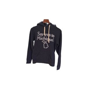 The Mitten State Say Yes To Michigan‎ Hoodie Charcoal Gray Tri-blend USA Made XS